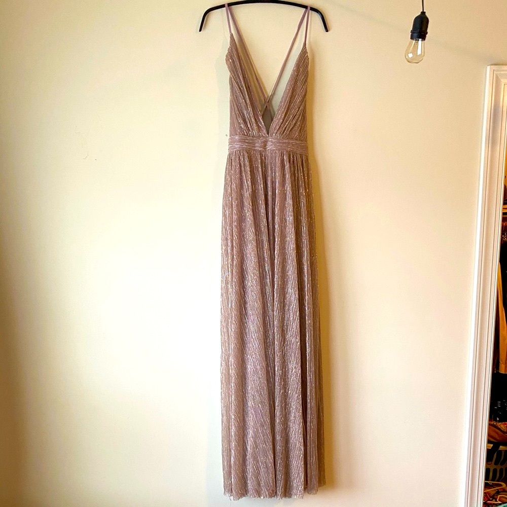 Mauve Shimmer Maxi Dress